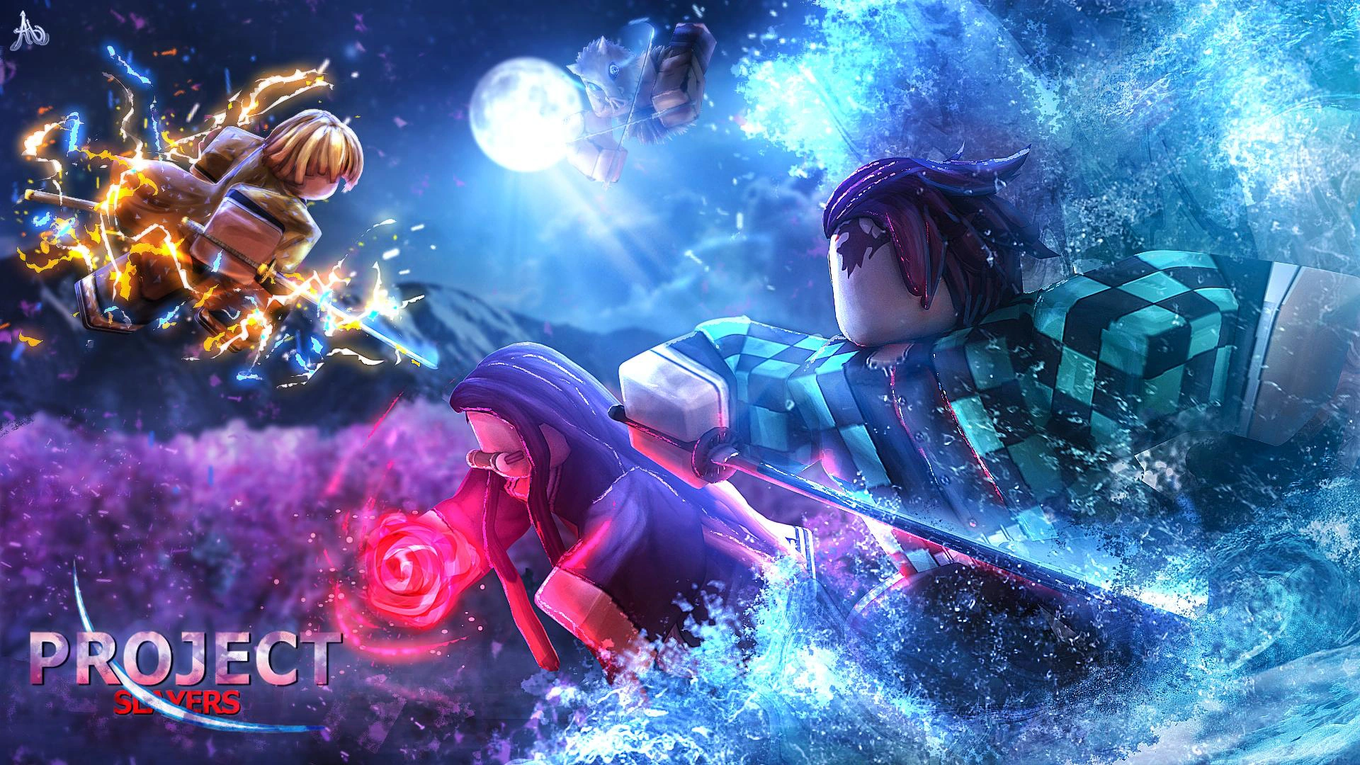 Chiến Trường Thức Tỉnh Hơi Thở Mặt Trời Và Mặt Trăng Trong Project Slayers Roblox